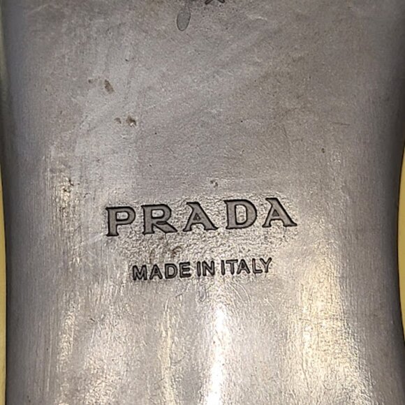 Prada *Vintage* 90s Yellow Patent Leather Logo Loafers EU 39.5/ US 9 or 9.5 - Picture 3 of 8